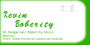 kevin boberity business card